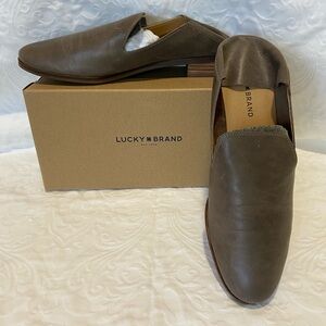 Lucky Brand Dark Driftwood Leather Loafers